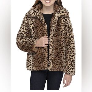 Women's Vintage Leopard Print Faux Fur Coat